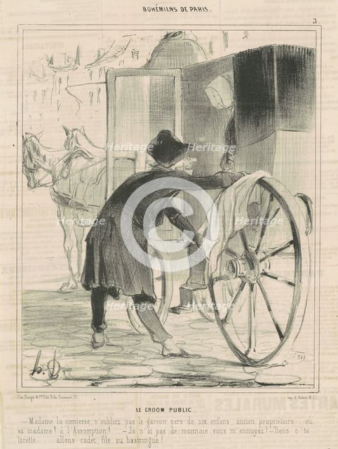 Le groom public, 19th century. Creator: Honore Daumier.
