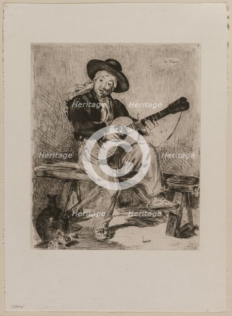 Le Guitarrero, 1861. Creator: Edouard Manet (French, 1832-1883).