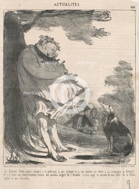 Le Docteur Véron ayant renoncé à la politique...à Auteuil...., 1852.  Creator: Honore Daumier.