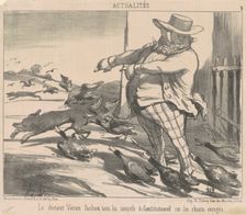 Le docteur Véron lachant tous les canards ..., 19th century. Creator: Honore Daumier