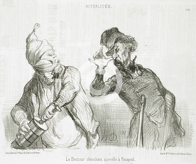 Le Docteur cherchant querelle à Ratapoil, 1851. Creator: Honore Daumier.