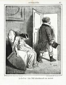 Le Docteur John Bull abondonnant son malade., 1864. Creator: Cham