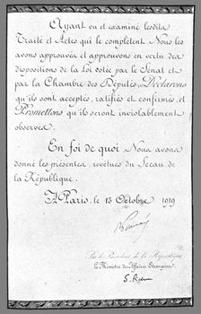 Le document de Versailles; signatures de MM Raymond Poincare et Pichon 1919. Creator: Unknown