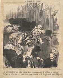 Le danger de faire voir a des enfants ..., 19th century. Creator: Honore Daumier