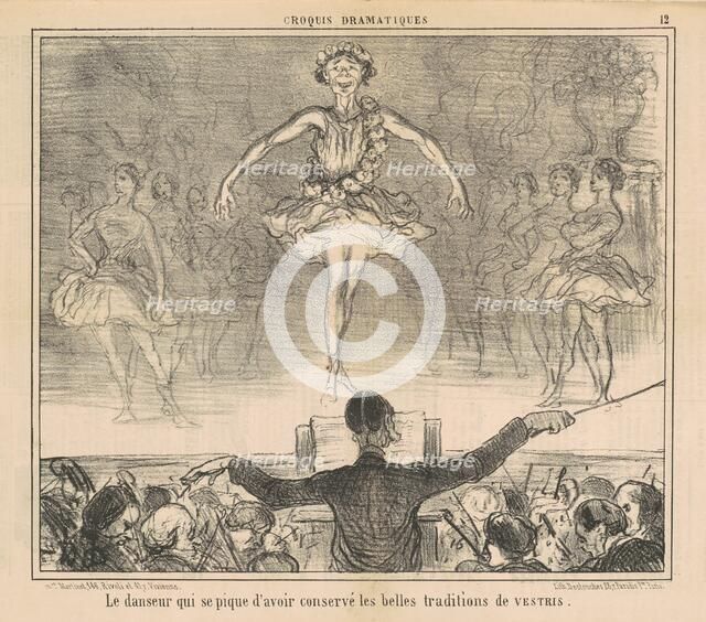 Le danseur qui se pique d'avoir conservé ..., 19th century. Creator: Honore Daumier.
