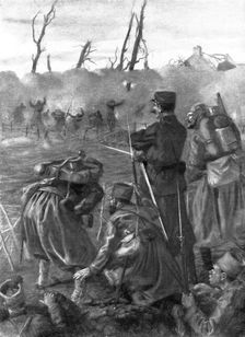 'Le debut des gaz; le rideau de lourdes vapeurs asphyxiantes 1915. Creator: Lucien Jonas