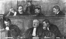 'Le defaitisme et les grands proces; l'affaire Bolo: les accuses et leurs defenseurs a l'audience. Creator: Lucien Jonas