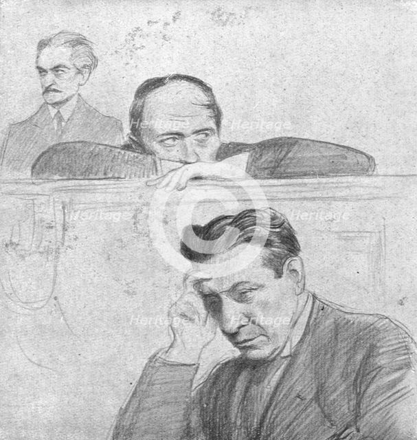 'Le defaitisme et les grands proces; l'affaire du " bonnet rouge"; trois condamnes: Landau..., 1917. Creator: L Jonas.