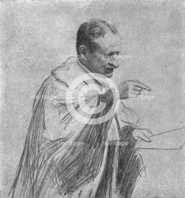 'Le defaitisme et les grands proces; le proces Caillaux; le procureur general Lescouve... Creator: E Friant.