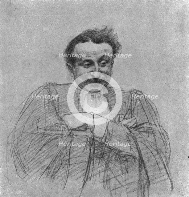 'Le defaitisme et les grands proces; le proces Caillaux; Me de Moro-Giafferi, au cours de sa...,1920 Creator: E Friant.