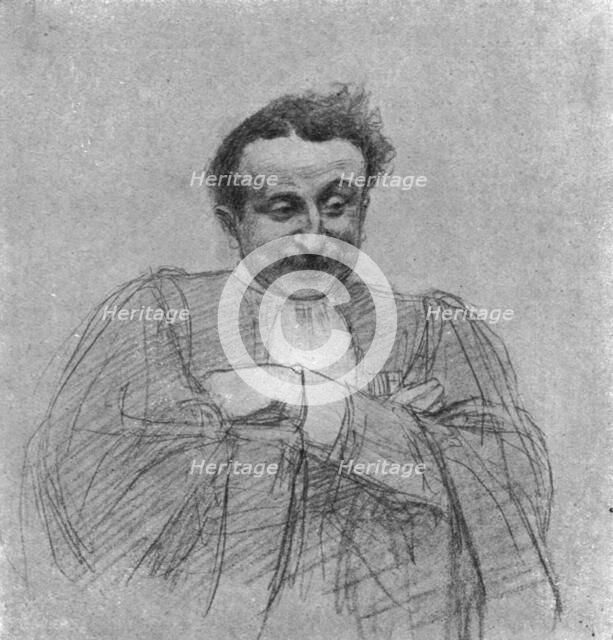 'Le defaitisme et les grands proces; le proces Caillaux; Me de Moro-Giafferi, au cours de sa...,1920 Creator: E Friant.