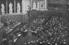 Le defaitisme et les grands proces; le proces Caillaux; pendant les plaidoiries, le 16..., 1920. Creator: Unknown