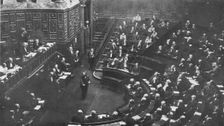 Le defaitisme et les grands proces; le proces Malvy; au cours des debats: M. Aristide..., 1918. Creator: Unknown