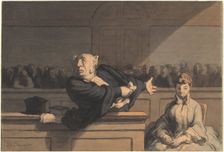 Le Défenseur (Counsel for the Defense), c. 1862/1865. Creator: Honore Daumier