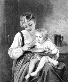 "Le Dejeuner," by Perrault, from a photograph published by Messrs. Goupil and Co., 1872. Creator: William Biscombe Gardner