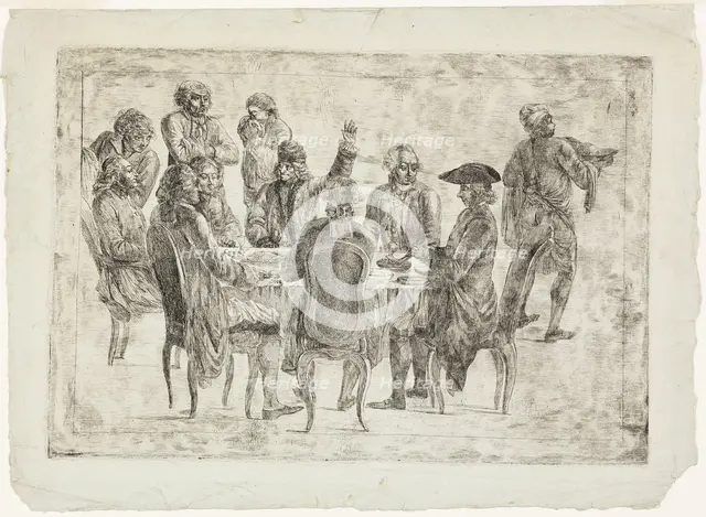 Le Déjeuner de Voltaire à Ferney or Le Souper des Philosophes, c.1773-75. Creator: Unknown.