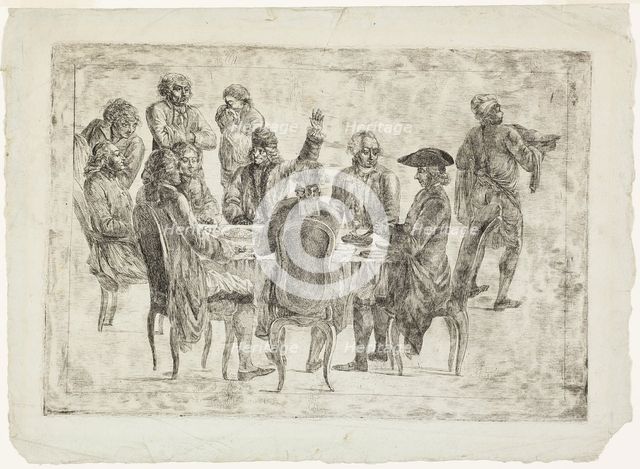 Le Déjeuner de Voltaire à Ferney or Le Souper des Philosophes, c.1773-75. Creator: Unknown.