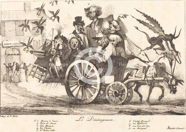 Le Déménagement de la Censure, c. 1821. Creators: Eugene Delacroix, Charles Etienne Pierre Motte.