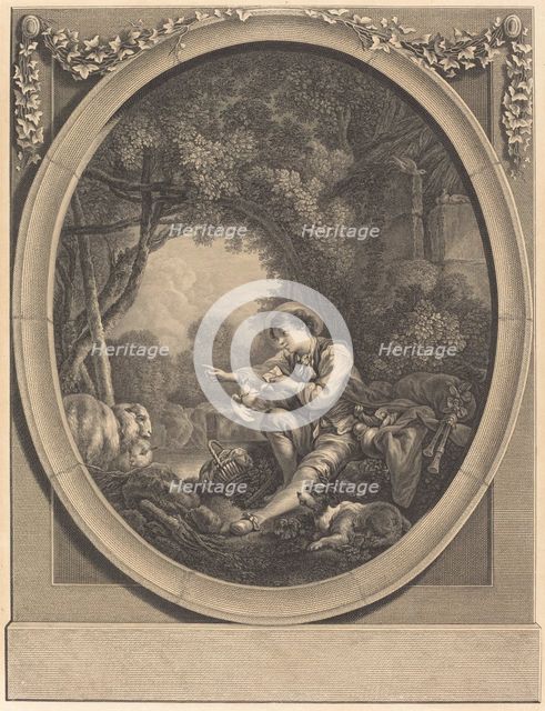Le Départ du Courrier. Creator: Jacques Firmin Beauvarlet.