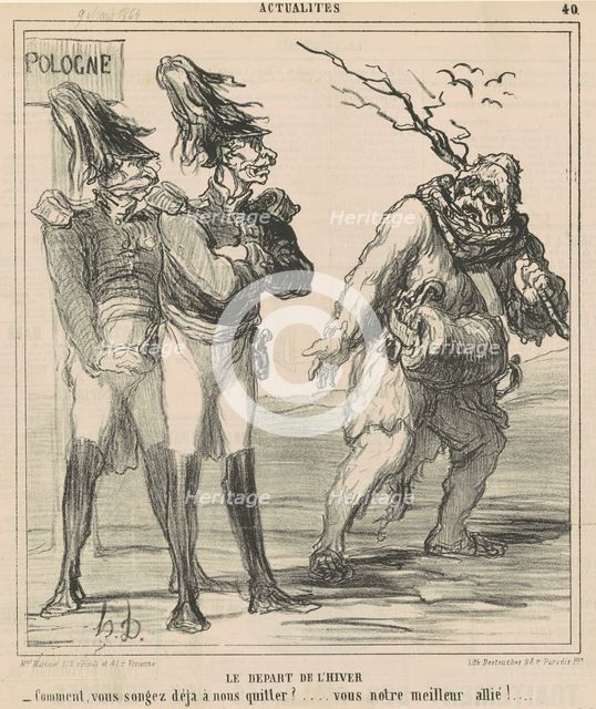 Le départ de l'hiver, 19th century. Creator: Honore Daumier.