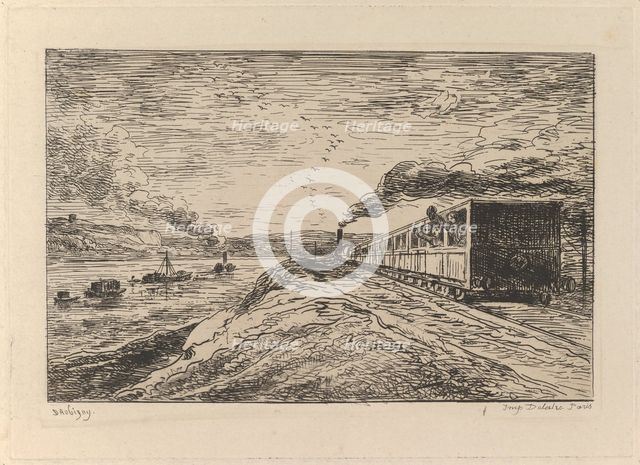 Le Départ (Le Retour), from Le Voyage en bateau, 1861. Creator: Charles Francois Daubigny.
