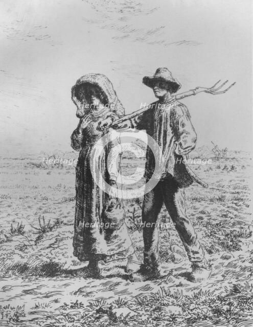 'Le Départ Por Le Travail', 1863. Artist: Jean Francois Millet.