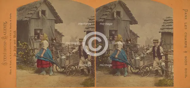 Le depart pour la ville. Aufbruch zur Stadt., about 1865. Creator: S.P. Christmann.