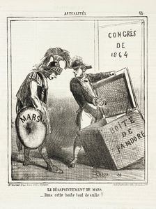 Le désapointement de Mars: Dans cette boite tout de suite!, 1864. Creator: Cham