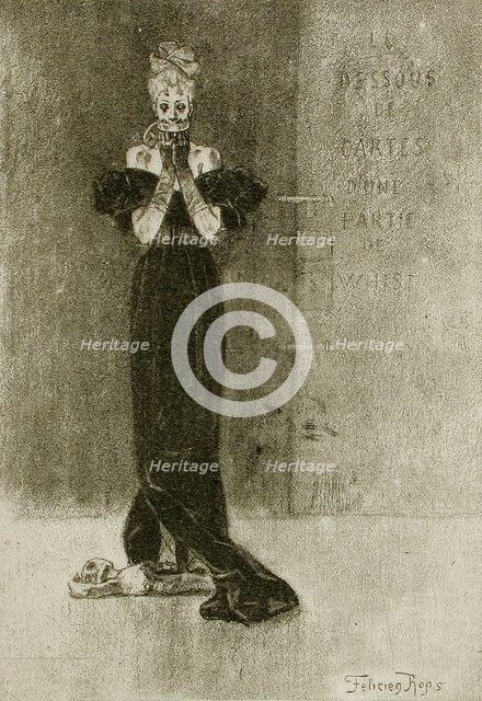 Le Dessous de cartes d'une partie de Whist, 1886. Creator: Félicien Rops.