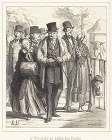 Le Dimanche au Jardin des Plantes, 1862. Creator: Honore Daumier