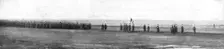 Le Drapeau des Fusiliers Marins; Le defile de la brigade 1915. Creator: Unknown