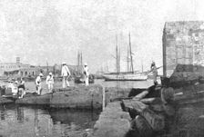 Le drapeau Francais sur la cote Syrienne; L'amiral francais debarquant devant..., 1915 (1924). Creator: Unknown