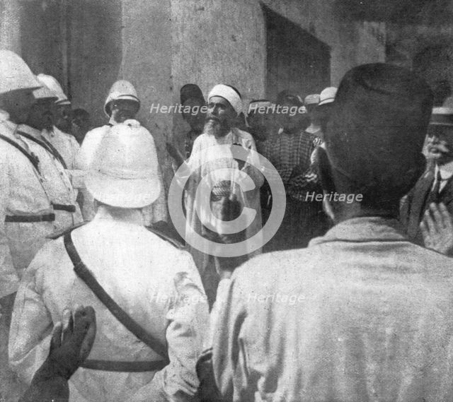'Le drapeau Francais sur la cote Syrienne; Le cheik de Rouad, invoquant Allah..., 1915 (1924). Creator: Unknown.