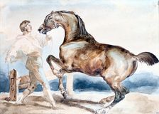 Le Dressage early 19th century. Artist: Theodore Gericault