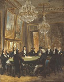 Le duc d'Orléans signant la proclamation de la lieutenance générale du royaume, le 31 juillet 1830. Creator: Joseph-Desire Court