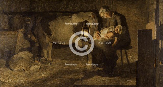 Le due madri (The two mothers), 1889. Creator: Segantini, Giovanni (1858-1899).