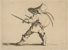 Le Duelliste a L'Épée et au Poignard (The Duelist with a Sword and Daggar), from Varie ..., 1616-22. Creator: Jacques Callot