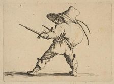 Le Duelliste a L'Épée et au Poignard (The Duelist with a Sword and Daggar), from Varie ..., 1616-22. Creator: Jacques Callot
