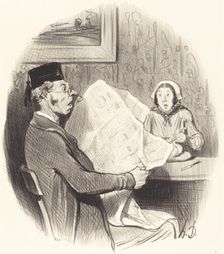 Le Format de plus en plus monstre, 1845. Creator: Honore Daumier