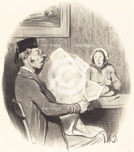 Le Format de plus en plus monstre, 1845. Creator: Honore Daumier.