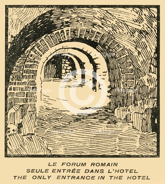 'Le Forum Romain Seule Entree' Dans L'Hotel - Roman Forum Entrance from the Hotel, c1920s. Creator: E Laget.