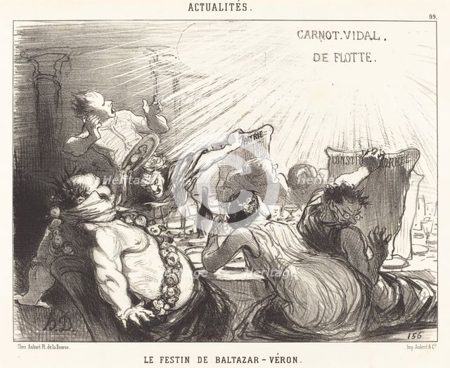 Le Festin de Baltazar-Véron, 1850. Creator: Honore Daumier.