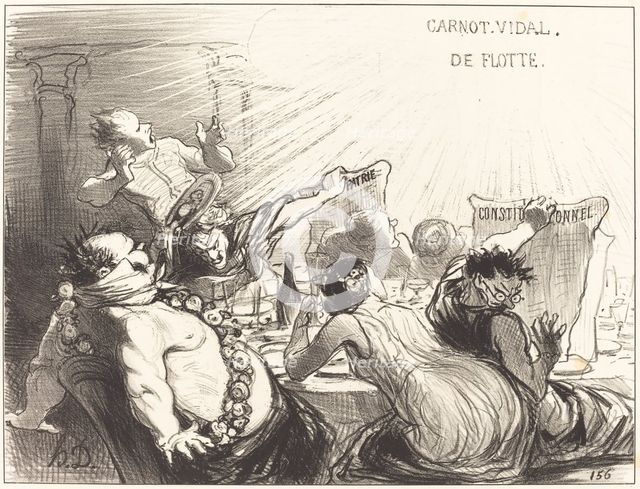 Le Festin de Baltazar-Véron, 1850. Creator: Honore Daumier.