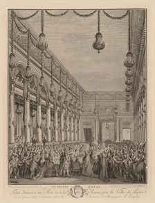 Le festin royal à lHôtel de Ville, le 21 janvier 1782. Creator: Jean-Michel the Younger Moreau (French, 1741-1814)
