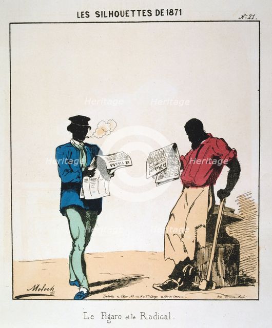 'Le Figaro et le Radical', 1871. Artist: Moloch