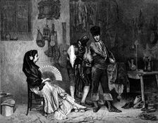"Le Fripier Espagnol", painted by Worms, from a photograph published by Messrs. Goupil and Co., 1873 Creator: William Hollidge