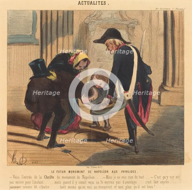 Le Futur monument de Napoléon aux Invalides, 1842. Creator: Honore Daumier.