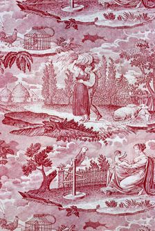 Le Kakatoes (The Cockatoo) (Furnishing Fabric), Rouen, c. 1815/20. Creator: Favre-Petitpierre et Cie