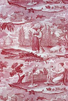 Le Kakatoes (The Cockatoo) (Furnishing Fabric), Rouen, c. 1815/20. Creator: Favre-Petitpierre et Cie