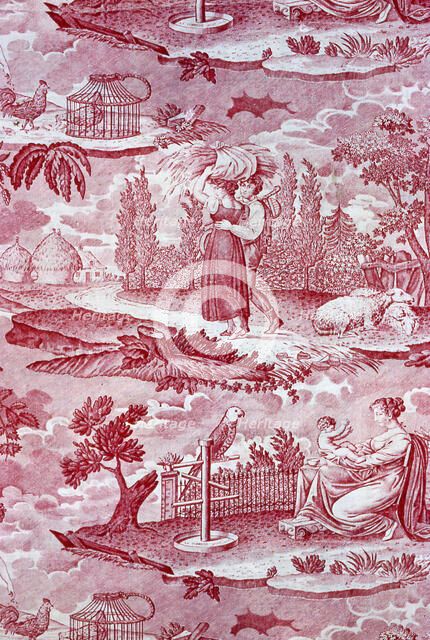 Le Kakatoes (The Cockatoo) (Furnishing Fabric), Rouen, c. 1815/20. Creator: Favre-Petitpierre et Cie.